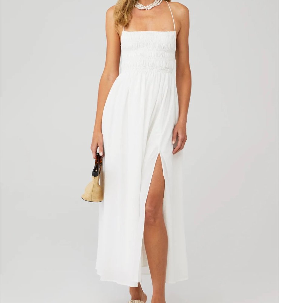 LIKE NEW: ASTR Stasia Smocked Midi Dress